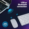 Wireless Keyboard Mouse Combo Bluetooth 78 Keys White PC Laptop