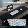 Wireless Keyboard Mouse Combo Bluetooth 78 Keys White PC Laptop