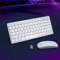 Wireless Keyboard Mouse Combo Bluetooth 78 Keys White PC Laptop