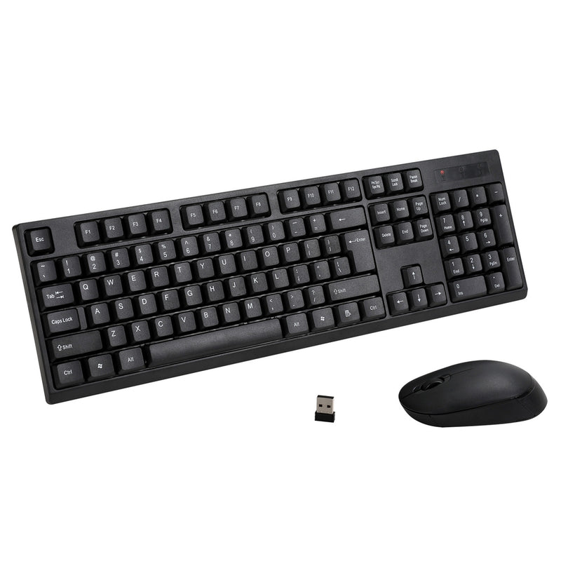 Wireless Keyboard Mouse Combo Bluetooth 104 Keys Black PC Laptop