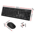 Wireless Keyboard Mouse Combo Bluetooth 104 Keys Black PC Laptop