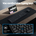 Wireless Keyboard Mouse Combo Bluetooth 104 Keys Black PC Laptop
