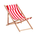 Gardeon Wooden Deck Chair Folding Sun Lounge Red Patio Furniture
