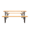 Gardeon Wooden Outdoor Foldable Bench Set Natural