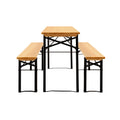 Gardeon Wooden Outdoor Foldable Bench Set Natural