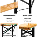 Gardeon Wooden Outdoor Foldable Bench Set Natural