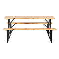 Gardeon 3pc Outdoor Dining Set Wooden Bench Lounge Patio