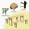 Gardeon 3pc Outdoor Dining Set Wooden Bench Lounge Patio
