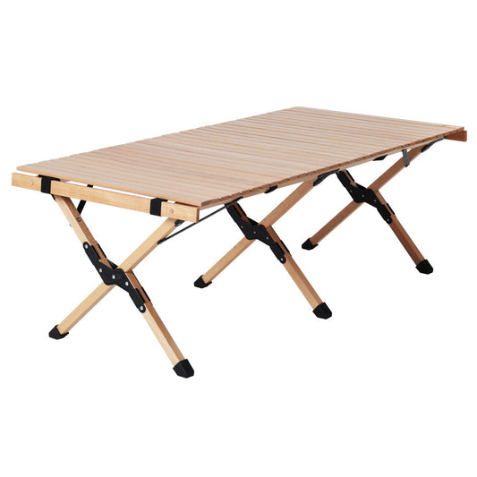 Gardeon 120CM Wooden Picnic Table Egg Roll Camping Desk