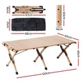 Gardeon 120CM Wooden Picnic Table Egg Roll Camping Desk