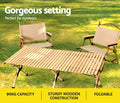 Gardeon 120CM Wooden Picnic Table Egg Roll Camping Desk