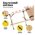 Gardeon 120CM Wooden Picnic Table Egg Roll Camping Desk