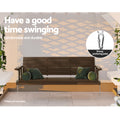 Gardeon 3 Seater Porch Swing Chair Wooden Brown Outdoor Bench