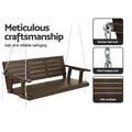 Gardeon 3 Seater Porch Swing Chair Wooden Brown Outdoor Bench