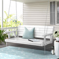 Gardeon 3 Seater Wooden Porch Swing Chair White Outdoor Bench