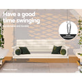 Gardeon 3 Seater Wooden Porch Swing Chair White Outdoor Bench