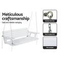 Gardeon 3 Seater Wooden Porch Swing Chair White Outdoor Bench