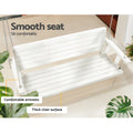 Gardeon 3 Seater Wooden Porch Swing Chair White Outdoor Bench