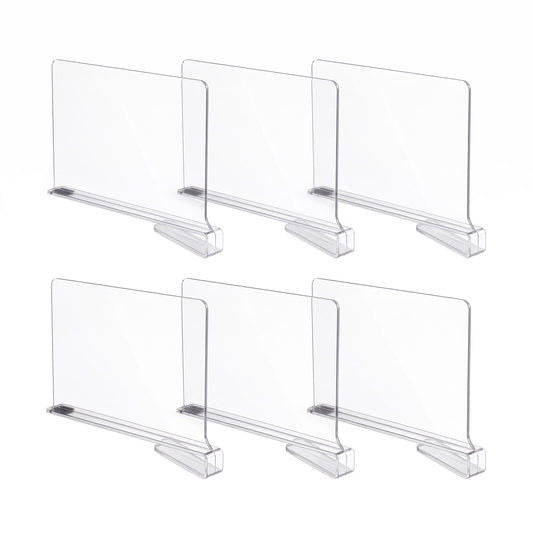 Artiss 6 Pack Closet Organizers and Storage Clear Shelf Dividers