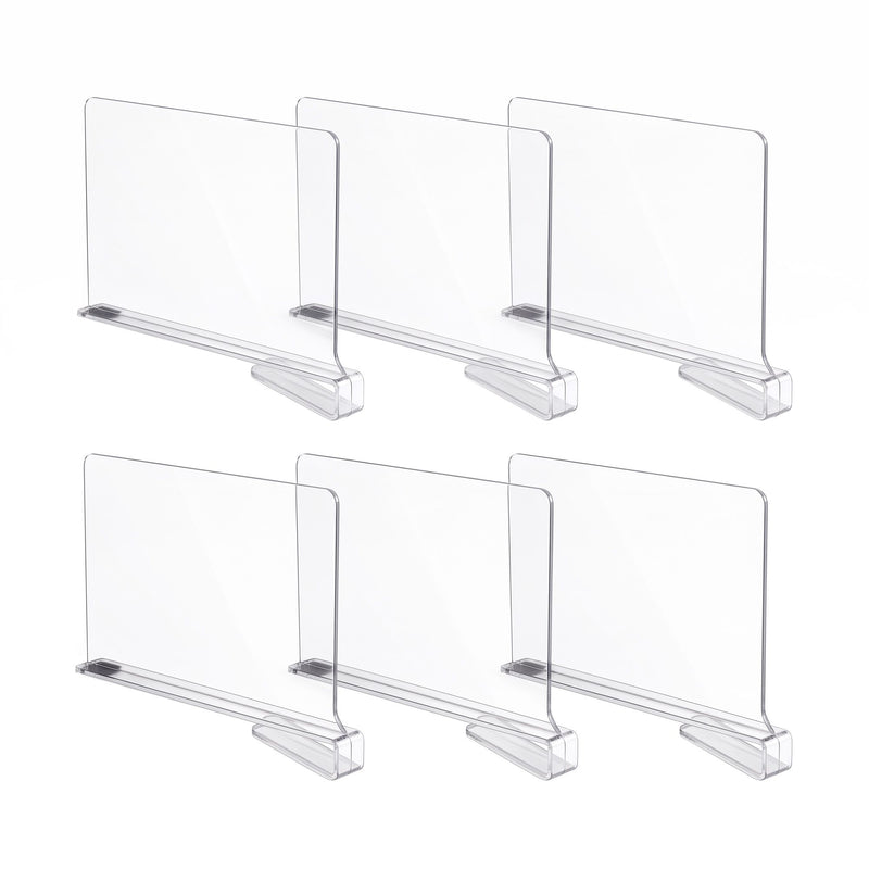Artiss 6 Pack Closet Organizers and Storage Clear Shelf Dividers