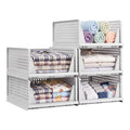 Artiss 5 Pack Stackable Plastic Storage Foldable Closet Organizers