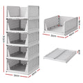 Artiss 5 Pack Stackable Plastic Storage Foldable Closet Organizers