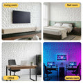 Artiss 3D Wall Panels Diamond PVC 50x50cm Set of 15