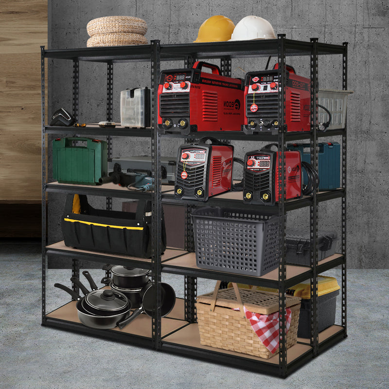 Giantz 4x1.8M Garage Shelving Warehouse Rack Black Storage