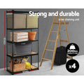 Giantz 4x1.8M Garage Shelving Warehouse Rack Black Storage