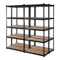 Giantz 4x1.8M Garage Shelving Warehouse Rack Black Storage