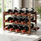 Artiss Bamboo Wine Rack 3-Tier 12 Bottle Display Storage Walnut