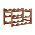 Artiss Bamboo Wine Rack 3-Tier 12 Bottle Display Storage Walnut