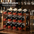 Artiss Bamboo Wine Rack 3-Tier 12 Bottle Display Storage Walnut