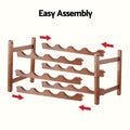 Artiss Bamboo Wine Rack 3-Tier 12 Bottle Display Storage Walnut