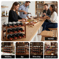 Artiss Bamboo Wine Rack 3-Tier 12 Bottle Display Storage Walnut