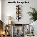 Artiss Wall Mounted Wine Rack 9 Bottle Metal Black Display Storage