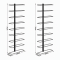 Artiss Wall Mounted Wine Rack Holder Black Metal - Set of 2 (18-Bottle Capacity)