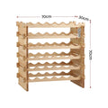 Artiss 36 Bottle Wooden Wine Rack 6 Tier Modular Wine Display Storage Stand Freestanding Holder Natural Pine Wood, 70 x 30 x 70cm