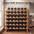 Artiss 36 Bottle Wooden Wine Rack 6 Tier Modular Wine Display Storage Stand Freestanding Holder Natural Pine Wood, 70 x 30 x 70cm