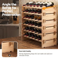 Artiss 36 Bottle Wooden Wine Rack 6 Tier Modular Wine Display Storage Stand Freestanding Holder Natural Pine Wood, 70 x 30 x 70cm