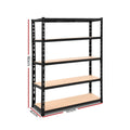 Giantz 1.8M Garage Shelving Rack Black Storage Shelf Pallet