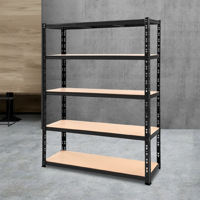 Giantz 1.8M Garage Shelving Rack Black Storage Shelf Pallet