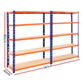 Giantz 2.4Mx1.8M Garage Shelving Warehouse Rack Storage Blue
