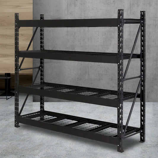 Giantz 2x2M Garage Shelving Rack Black Storage