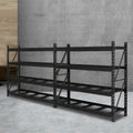 Giantz 4Mx2M Garage Shelving Rack Black Warehouse Storage