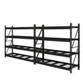 Giantz 4Mx2M Garage Shelving Rack Black Warehouse Storage