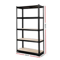 Giantz 1.5M Garage Shelving Warehouse Rack Storage Black
