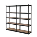 Giantz 2x1.5M Garage Shelving Rack Black Storage Shelve