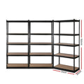 3x1.5M Steel Warehouse Shelving Rack Metal Storage Garage Shelf