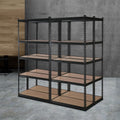 Giantz 4x1.5M Garage Shelving Rack Storage Black